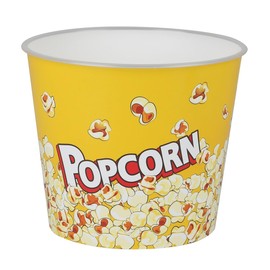 WESTCRAFT Snack Bowl - Popcorn Bowl Retro | Snack Container with Over 2 Litre Capacity for Streming, Film and TV Evenings | Reusable, PP Plastic (Robust) (Retro Yellow 2.2 L)