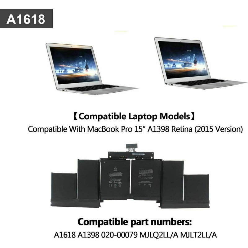 Ad-ele NEW Battery for MacBook Pro 15" inch Retina A1618