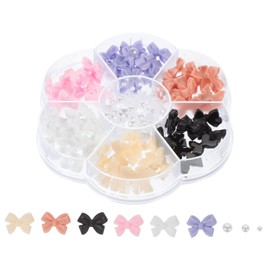 BIUDECO 7grids Elegant Bow and Pearl Nail Charms Manicure Gems for Women Stunning Nail Decorations for Festive Occasions Easy to Use Art Supplies