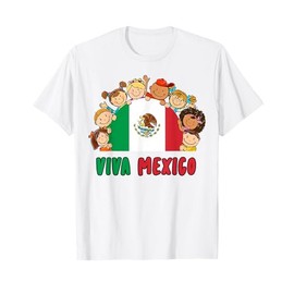 Hispanic Heritage Month Viva Mexico Kids Funny Mexican Flag T-Shirt