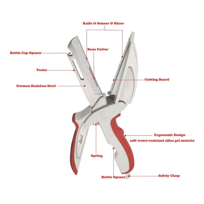 Ausid Kitchen Cutter Knife Scissor 7 in 1 Multi Tool