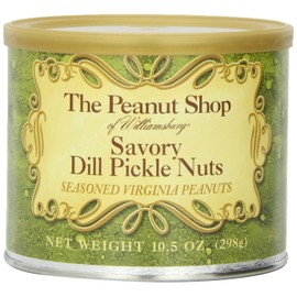The Peanut Shop of Williamsburg Dill Pickle Flavored Peanuts, Extra Large Virginia Nuts, Gluten-Free - 9 Oz Tin