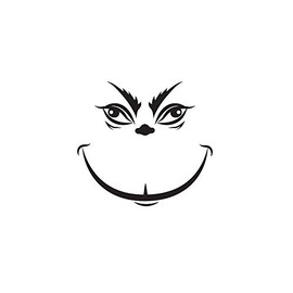 Smiling Face Grinch Christmas NOK Decal Vinyl Sticker |Cars Trucks Vans Walls Laptop|Black|4.5 x 4.2 in|NOK1267