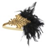 Bubbmi 1920s Flapper Headband, Turkey Feather Headpiece with Rhinestone, Gold