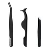 3pcs Eyelash Tweezers, 3 Styles Stainless Steel Eyebrow Tweezers to