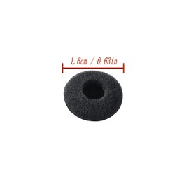 Black Soft Foam Earbud Earpad Replacement Sponge Covers for Walkie Talkie Earpiece & Stereo Headsets（Diameter 18MM,10Pcs）