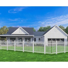 Goleray Outdoor Vinyl Fence (3Sets), W84 X H36 Garden Fence Panels White Picket Fence Privacy Screen PVC Fencing for Yard Patio Decorative Air Conditioner Fence(20 Pickets,Scalloped)