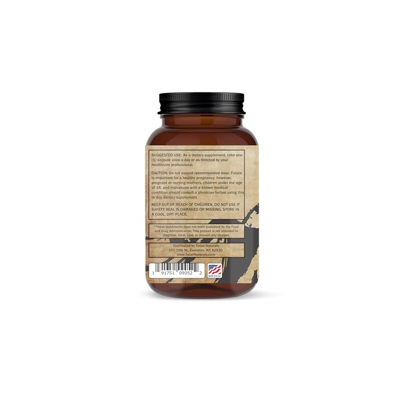 Teton Naturals METHYLFOLATE-1000-60 Cap Natural Wellness