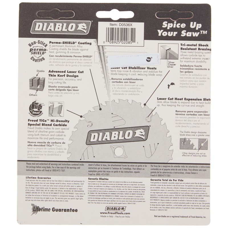 Diablo Finish Trim Saw Blade - Ideal for Portable and