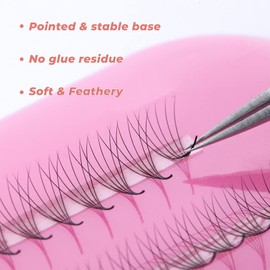 JINKGOLASH 500 Eyelash Extension Promade 4D to 16D Not Premade, Ultra Lash Fans 0.03/0.05/0.07mm Thickness, C D Curl Lashes, 8 - 16mm Length for Easy Volume Individual Eyelash Extensions Clusters DIY(5D-0.07-D (12mm))