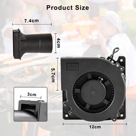 Centrifugal Fan 12 V, 230 V Adjustable AC Radial Fan, Turbine Blower Equipped with Air Outlet, Fan for Fireplace, Can Speed Regulating Cooling Ventilation Fan for BBQ, Picnic, Camping