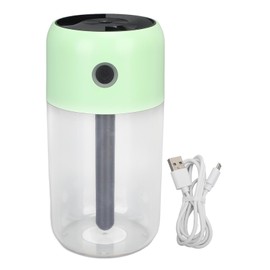 Colorful Cool Mini Humidifier Night Lights Personal Desktop Humidifier for Car Office Room Bedroom Super Quiet 300ml Capacity Green