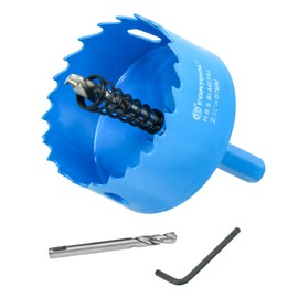 2-1/4 Inch Hole Saw with Arbor for Metal and Wood Cutting, Bi-Metal Hole Cutter, 2-1/4" Hole Saw Kit for Drywall, Wood, PVC Boards, Fiberglass and Vent Pipes