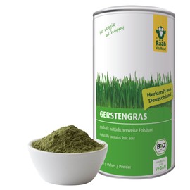 Raab Vitalfood Bio Gerstengras-Pulver (140 g), enthält natürlicherweise Folsäure und Vitamin K, ideal für Smoothies, vegan, glutenfrei