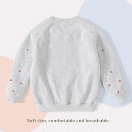 NIUSC Baby Girls Gradient Dot Fleece Lined Crewneck Sweater - Kids' Knit Sweater Blouse Pullover Long Sleeve Tops Toddler for Spring Autumn Winter