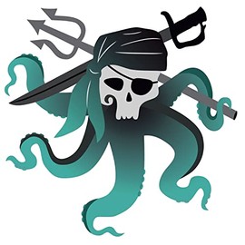 Captain Uma The Daughter of Ursula Art for Nursery Wall Decor - Movie Descendants Skull with Swords and Tentacles Artwork Design Vinyl Wall Decal - Film About Villains Being Heroes Icon for Nursery and Kid's Room Vinyl Wall Decoration - 20" x 19"