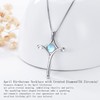 TOUPOP Moonstone Cross Necklace for Women Sterling Silver June Birthstone