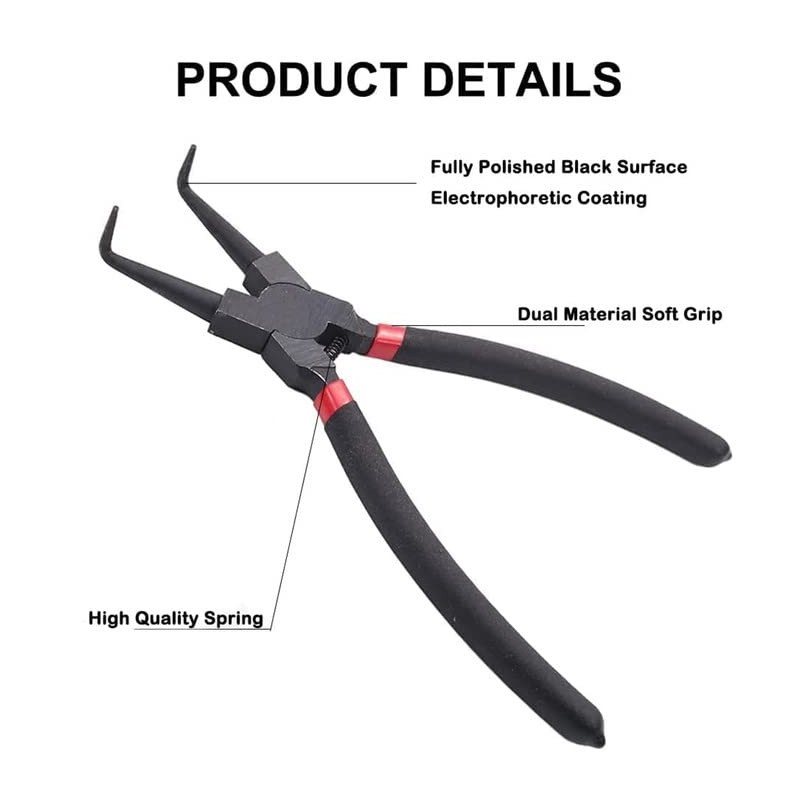 Utoolmart Internal Snap Ring Plier Angled Retaining Ring Pliers Bent