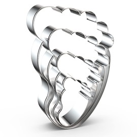 QAAQS Foot/Footprint/Baby Foot Cookie Cutter Set, 4 Piece, Stainless Steel