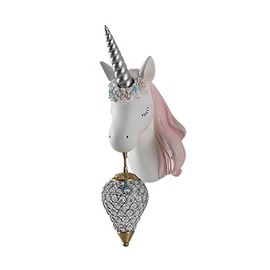 XINDAR Wall Light Sconces, Creative Crystal Ice Cream Wall Lamp Traditional 1 Light Wall Sconce Light with Unicorn Decoration (Pink)