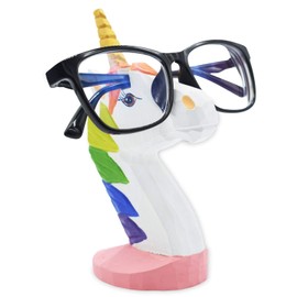 VIPbuy Funny Glasses Holder Wooden Hand Carved Glasses Stand Animal Shape Sunglasses Holder and Glasses Shelf Glasses Storage Gift for Children Desk Home Office Decoration (Unicorn)