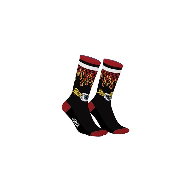 2 Pack Mens Patterned Cotton Socks, black