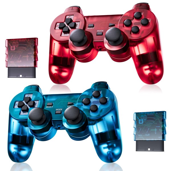 Burcica Wireless Controller for PS2 Play 2 Dual Vibration -