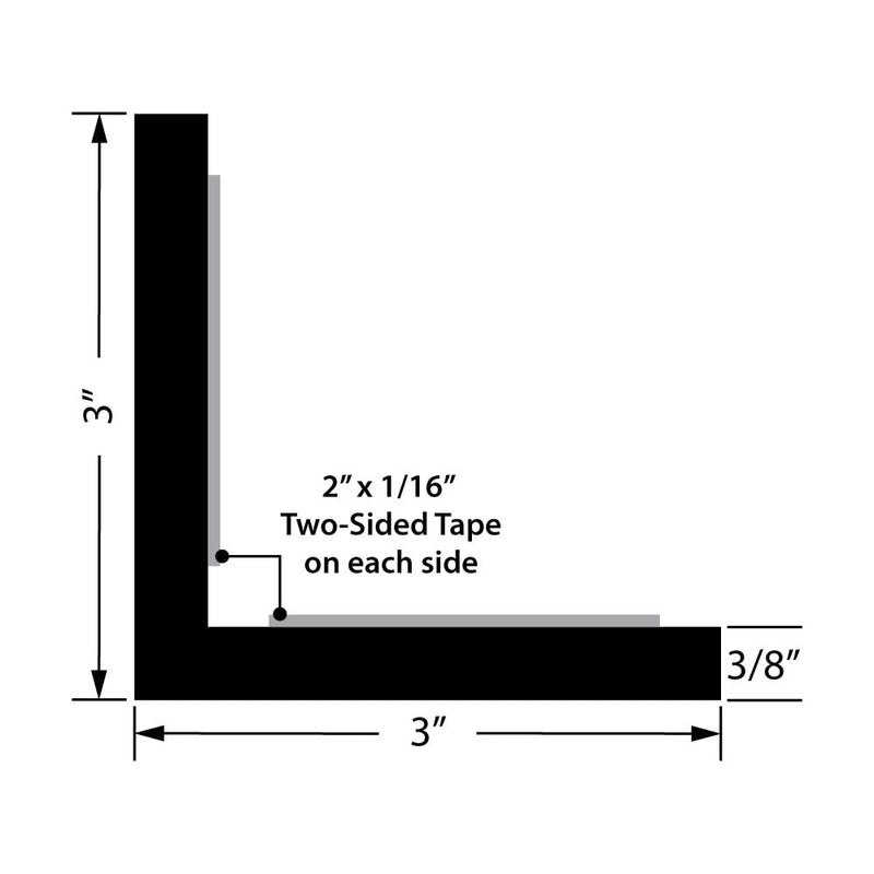 Outwater White 3" X 3" Styrene Angle with Adhesive on