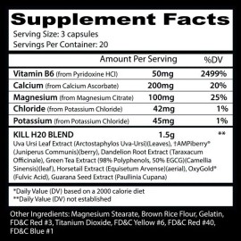 Insane Labz Diuretico Quemador Kill H2o 60 Caps Sin Sabor                                                                                             
