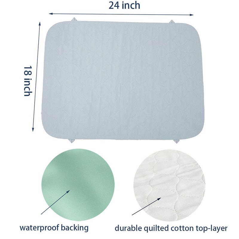 Careboree 3 Pack Cotton Top Quilted Chair Pad Washable Waterproof