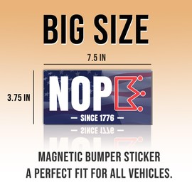 Magnet Sticker Nope Magnetic No Kings in America Since 1776 Classic Subtle Leftist Social Justice Human Rights Democrat US Flag Magnet for Bumper, Refrigerator, Cruise Door, Car, Truck 7.5x3.75in