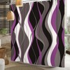 Violet Shower Curtain Grey and Black Striped Minimalist Shower Curtain