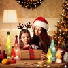 6 Pack Glass Christmas Trees Lighted Tabletop Decoration Mini Small