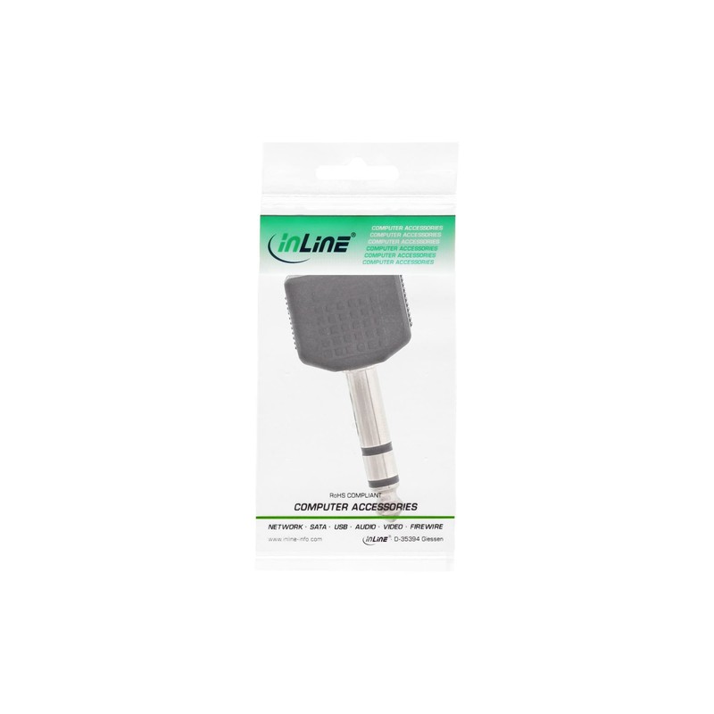 InLine®® 99304 6.3 mm 2 x 3.5 mm Black Cable