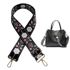 Adjustable Shoulder Strap for Bags, Bag Straps for Changing, 3.8 cm Wide, Retro Shoulder Strap with Carabiner for Shoulder Bag, Carry Bags and Handbags, Shoulder Strap for Bags Wide