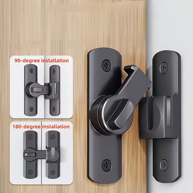 Manual Sliding Door Lock for Interior Door Latching – Black
