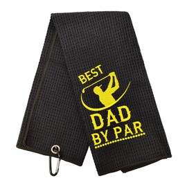 TUONYIS Dad Golf Towel, Funny Dad Golf Gifts for Men Golf Accessories With Clip, Funny Black Golf Towel Golf Ball Towel for Uncle, Men, Golfer, Golf Lover, Retirement Christmas Birthday Gifts (Black)