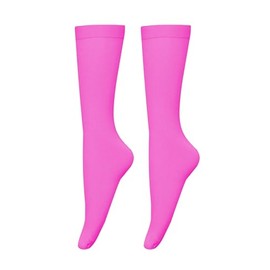 Bestjybt Women's Opaque Stretchy Nylon Knee High Stockings Trouser Socks (Hot Pink)