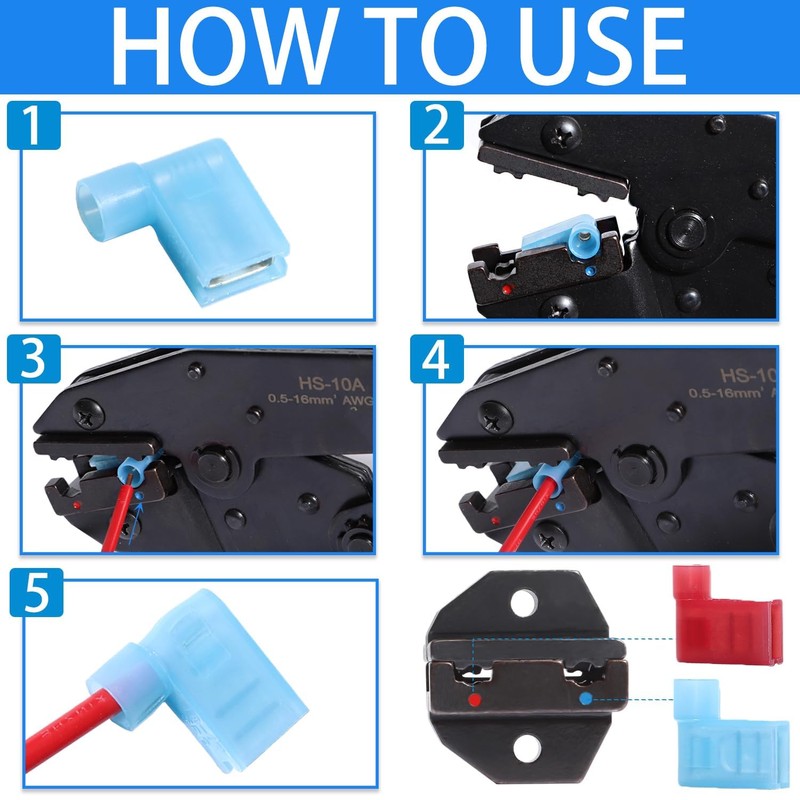 aikoolwer Nylon Spade Connector Right Angle Kit 90 Degree Terminal