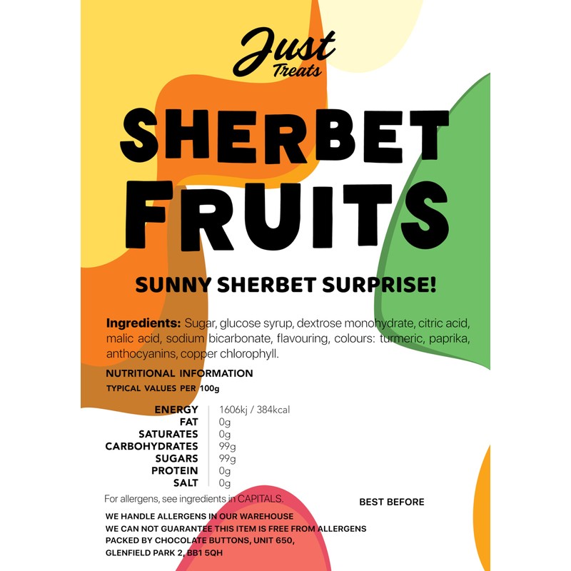 Just Treats Sherbet Fruits 500g Share Bag