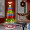 Solar Powered Christmas Tree Outdoor Christmas Decorations, 5FT RGB Solar