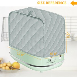 2 Colors Bread Machine Cover, Polyester Fabric Quilted Four Slice Toaster Cover For Kitchen Small Appliance Dust and Fingerprint Protection