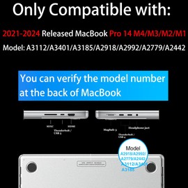 Teryeefi Pattern Case for MacBook Pro 14 inch Case 2025-2021 M4 M3 M2 M1 Pro/Max, Fit Model A3401 A3112 A2992 A2918 A2779 A2442 Protective Hard Shell +Keyboard Cover+Screen Protector - Green Leaf