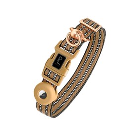 Pro Livin Dog Collar with Airtag Holder - Puppy Collar, Small Dog Collar, Medium & Large Dog Collar - Essential for Modern Pet Owners - Versatile for All Dog Sizes. (Army Yellow, L)