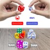 Pack of 30 colourful dice (6 colours), 16 mm colourful
