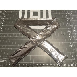 Handmade Luxe Silver Satin Lame’ Scarf / Sash Belt - 54” 2-way Stretch- Free Shipping