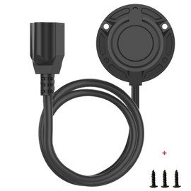 15 Amp125V Shore-Power-Inlet Electrical-Plug Extension Integrated Receptacle：Waterproof NEMA 5-15 Flanged Inlet Plug 79" for Electrical Connections Boat Van Trailer,Jeep,Truck Golf Cart