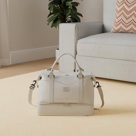 Travel Bag Women's Hand Luggage Bag Sports Bag Weekender Bag Swimming Bag Waterproof Travel Bag Duffle Bag Fitness Bag Training Bag Hospital Bag with Shoe Compartment, F15-Light Grey, Casual