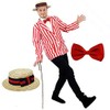 RED WHITE STRIPE BLAZER + STRAW BOATER HAT WITH NAVY