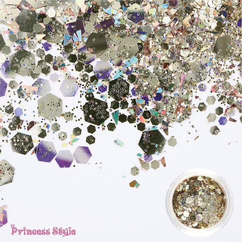 Princess-style Prism Glitter Nail Resin Glitter Hologram MIX 6 Color